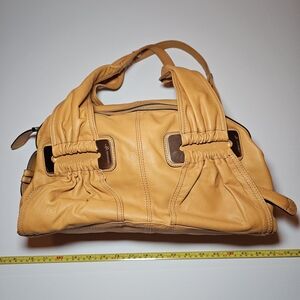 B. Makowsky Tan Soft Leather Shoulder Bag